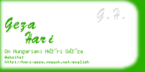 geza hari business card